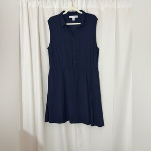 Amazon Essentials Dark Blue Button-Up Mini Dress